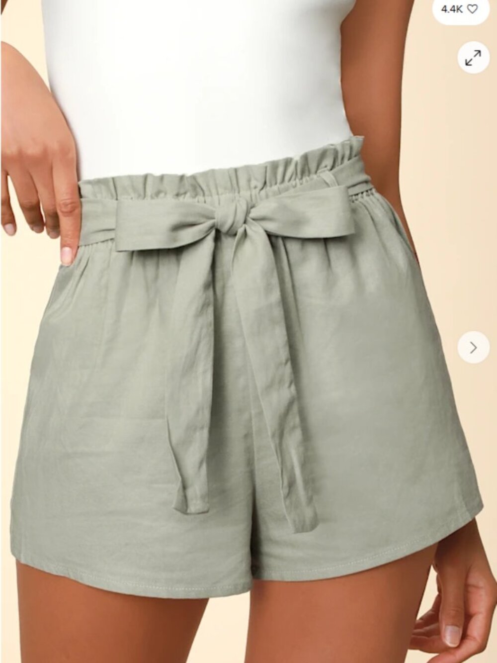 Lulus Jemima Sage Green Paper Bag Waist Shorts